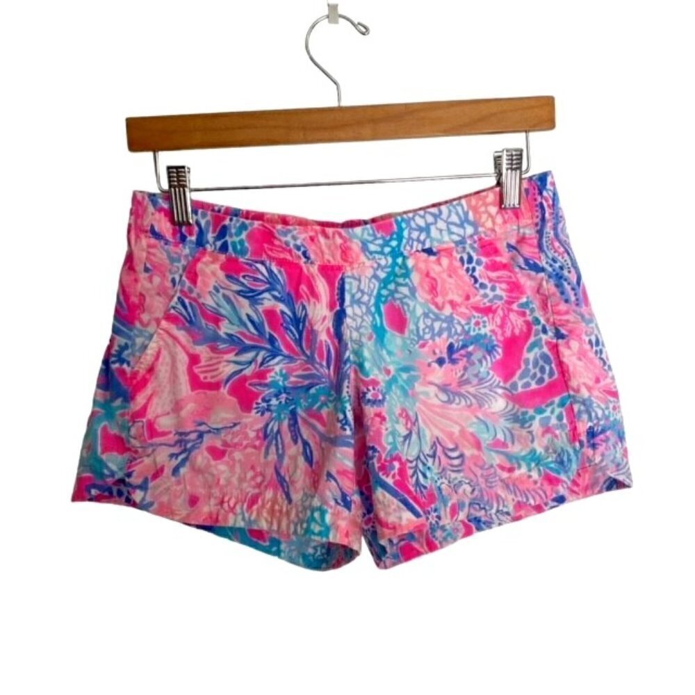 Lilly Pulitzer 5in Ocean View Light Pascha Pink Aquadesiac Pull On Short XXSmall